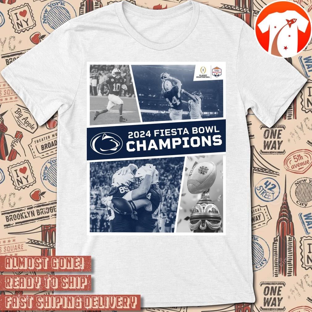 Official Poster 2024 Fiesta Bowl Football Champions Penn State Nittany Lions Win Boise State Broncos t-shirt